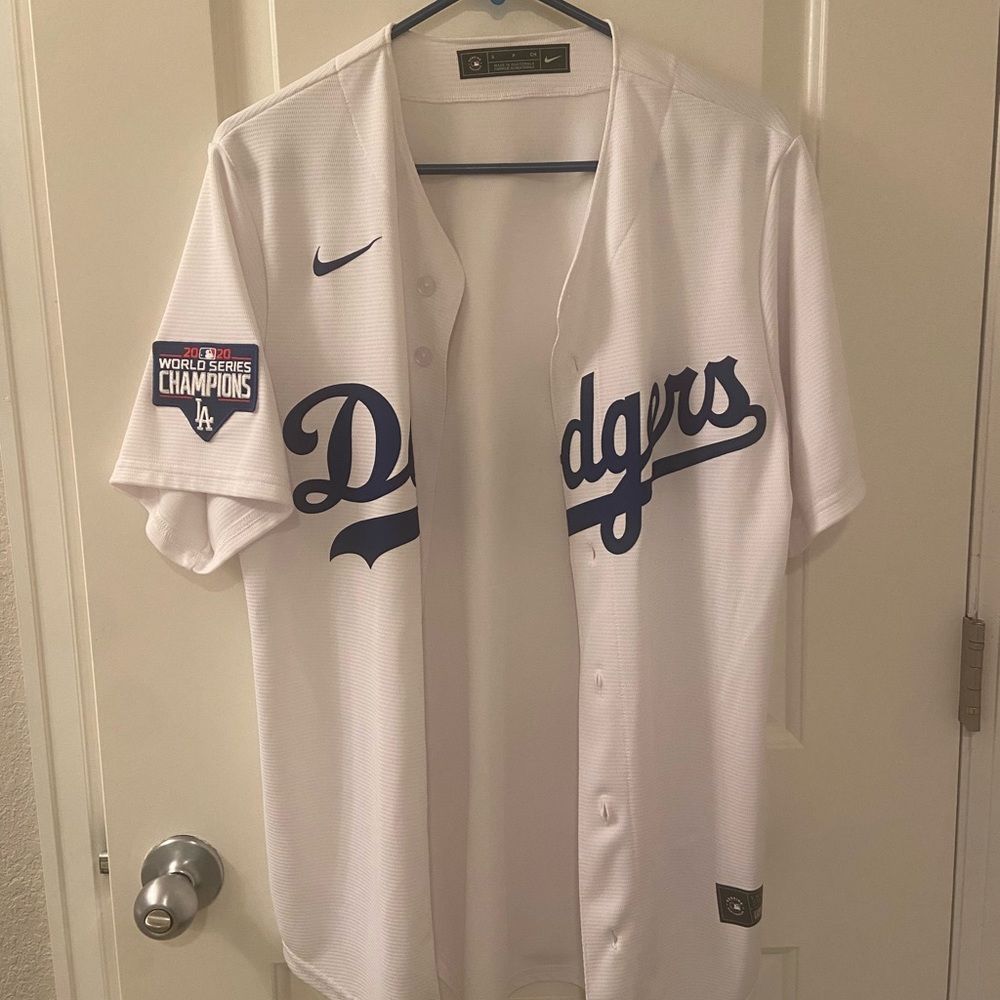 LA Dodgers Nike S jersey blank w/ 2020 World Series champions patch
